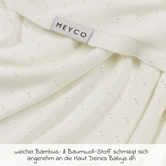 Meyco Cuddly blanket bamboo 75 x 100 cm - Ajour - Offwhite