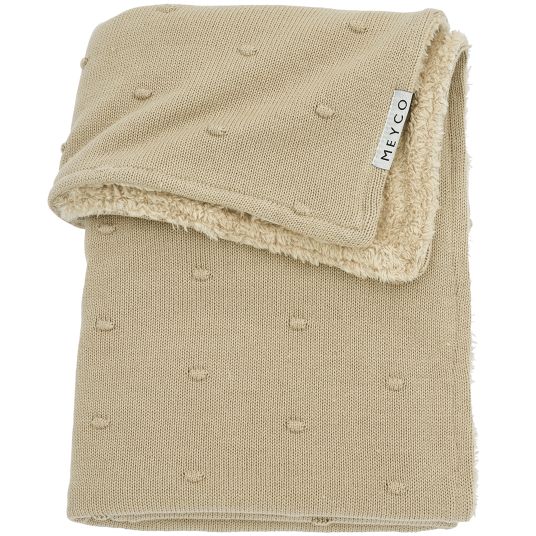 Meyco Cuddly blanket cotton - Teddy - Mix 75 x 100 cm - Mini Knots - Sand