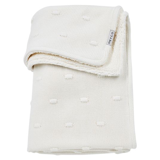 Meyco Coperta di peluche 75 x 100 cm - Nodi - Bianco sporco