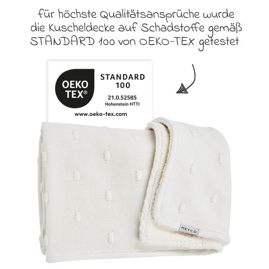 Meyco Kuscheldecke Teddy 75 x 100 cm - Knots - Offwhite