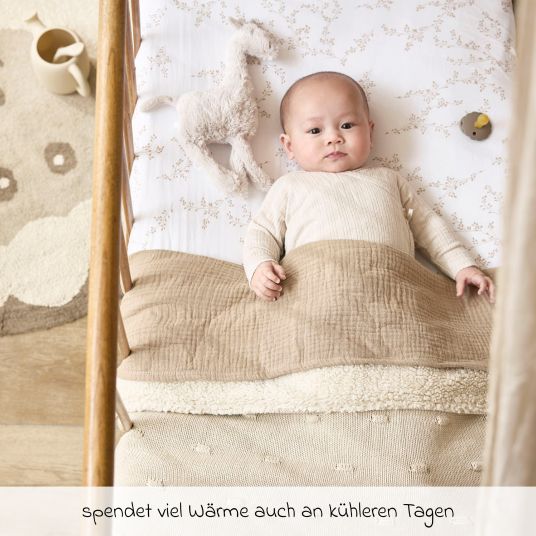 Meyco Kuscheldecke Teddy 75 x 100 cm - Knots - Soft Sand