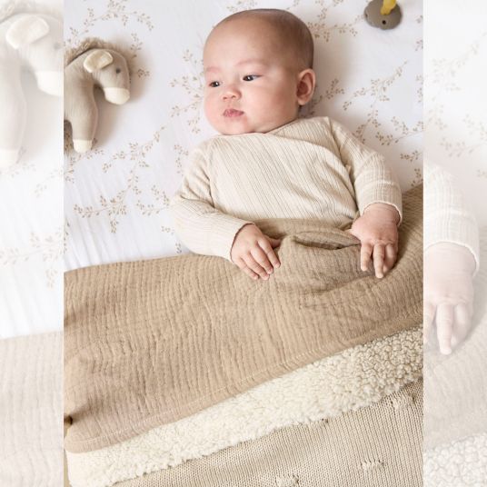 Meyco Teddy cuddly blanket 75 x 100 cm - Knots - Soft Sand