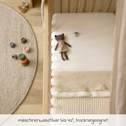 Meyco Kuscheldecke Teddy 75 x 100 cm - Waffle - Nature