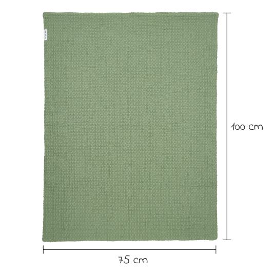 Meyco Coperta Teddy 75 x 100 cm - Waffle - Verde oliva