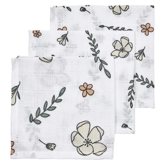 Meyco Gauze cloth / washcloth - 3 pack - 30 x 30 cm - Floral