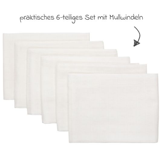 Meyco Mullwindel 6er Pack 60 x 60 cm - Weiß
