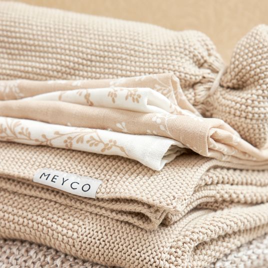 Meyco Muslin diaper / muslin cloth / swaddle 2-pack muslin 120 x 120 cm - Branches - Sand