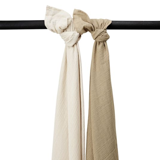 Meyco Pannolino di mussola / panno di mussola / swaddle 2-pack di mussola 120 x 120 cm - Soft Sand / Taupe