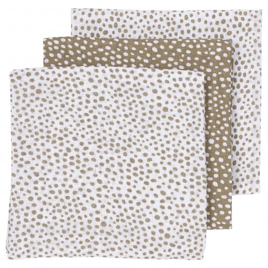 Meyco Gauze diaper / muslin cloth / puck cloth - Swaddle - Pack of 3 70 x 70 cm - Cheetah - Taupe