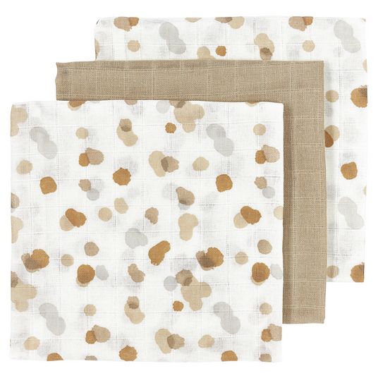 Meyco Muslin diaper / muslin cloth / swaddle 3-pack 70 x 70 cm - Stains - Sand