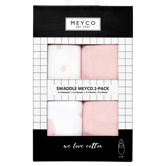 Meyco Pucksack 2er Pack - Dots Rosa & Rosa