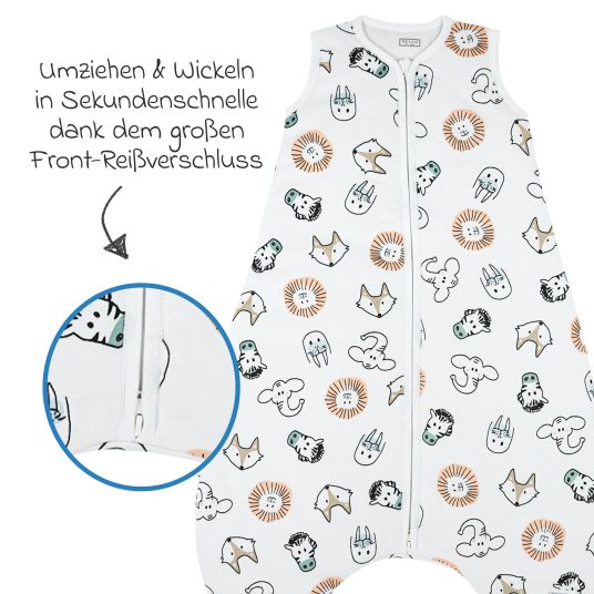 Meyco Schlafsack mit Beinen / Schlafoverall Jumper - Animal - Gr. 80 cm