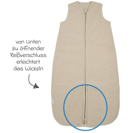 Meyco Schlafsack Musselin wattiert - Sand - Gr. 60 cm