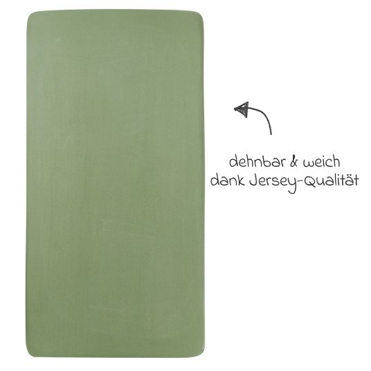 Meyco Fitted sheet for crib 70 x 140 cm - Olive Green