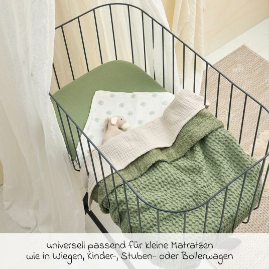 Meyco Spannbetttuch für kleine Matratzen 40 x 90 cm - Olive Green