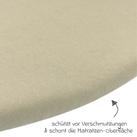 Meyco Spannbetttuch für Laufgitter rund 90 x 95 cm - Sand