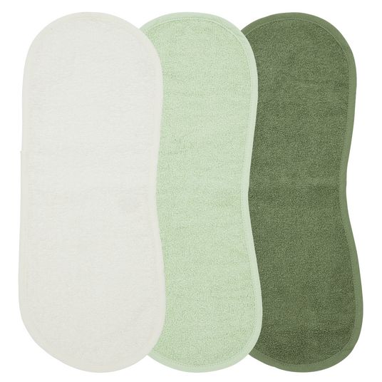 Meyco Spucktuch Frottee 3er Pack 52 x 20 cm - Offwhite, Soft Green & Forest Green
