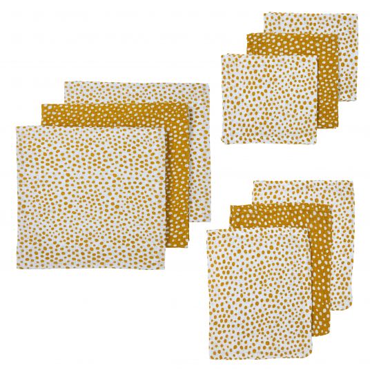 Meyco Starter set 9 pcs muslin cloths - Cheetah Honey Gold