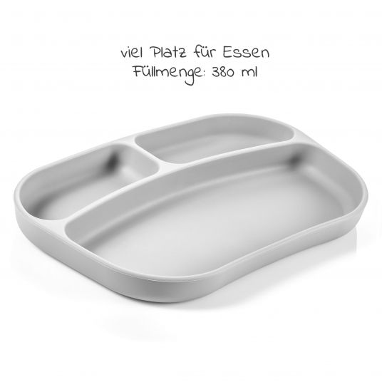 MiaMia Eating silicone learning plate - Grey