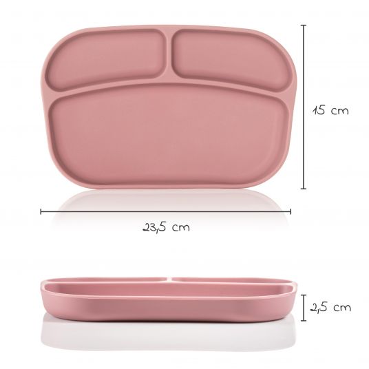 MiaMia Silicone eating learning plate - Rose