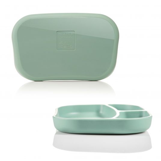 MiaMia Eating silicone plates 2 pack - sage green