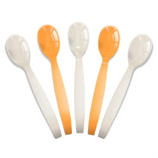 MiaMia Feeding spoon 5 pack - White Orange