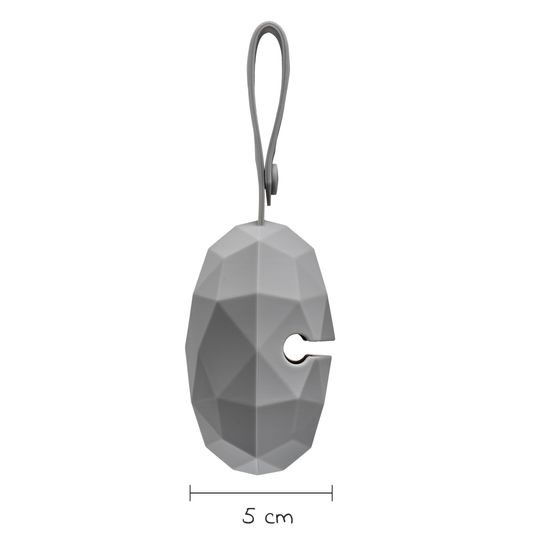 MiaMia Silikon-Schnullerbox / Schnullerhalter 2er Pack - Diamant - Grau Hellgrau