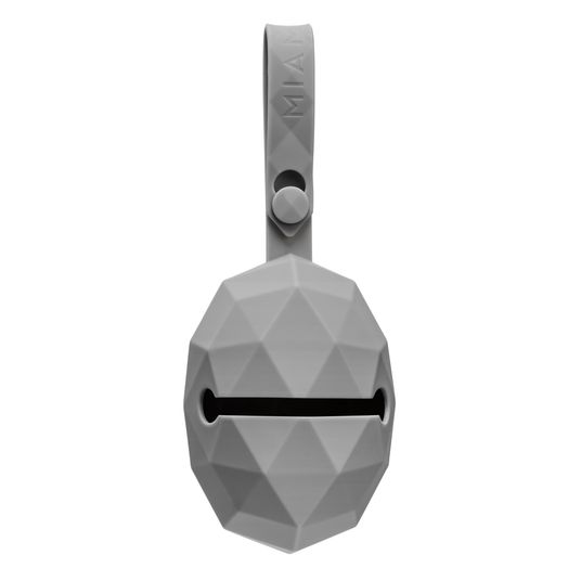 MiaMia Silikon-Schnullerbox / Schnullerhalter - Diamant - Grau