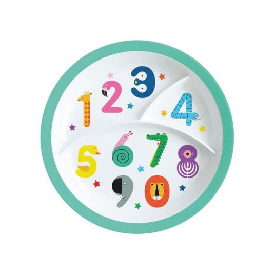 Mila Melamine children's plate with fan - Number