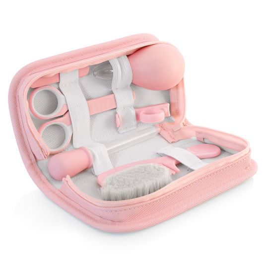 Miniland Kit per la cura del bambino in valigetta da 11 pezzi - Rosa