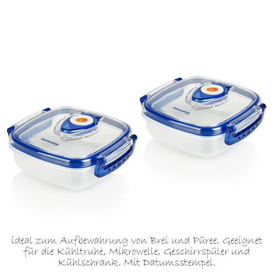 Miniland Pack 2 Go Hermifresh Set di 3 pezzi di contenitori per alimenti e sacchetti isolanti - Blu