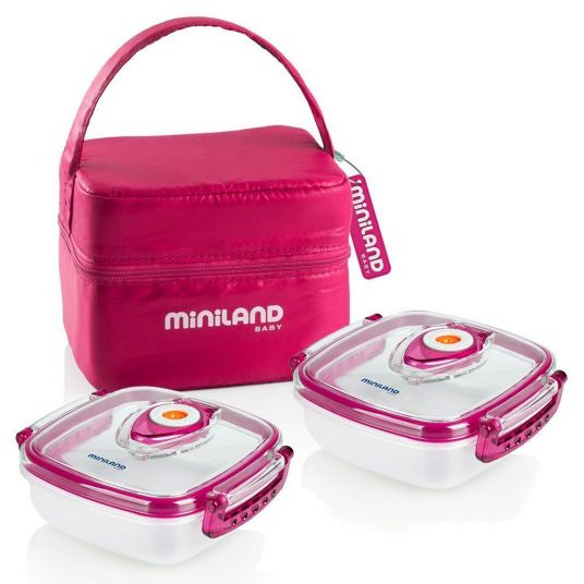 Miniland 3-tlg. Set Nahrungsbehälter & Isoliertasche Pack 2 Go Hermifresh - Pink