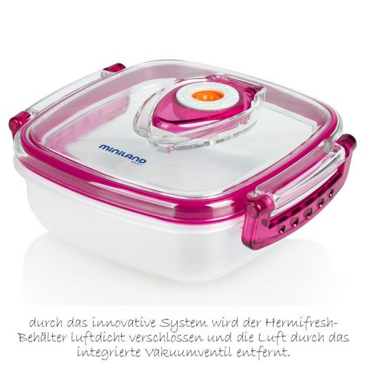 Miniland 3-tlg. Set Nahrungsbehälter & Isoliertasche Pack 2 Go Hermifresh - Pink