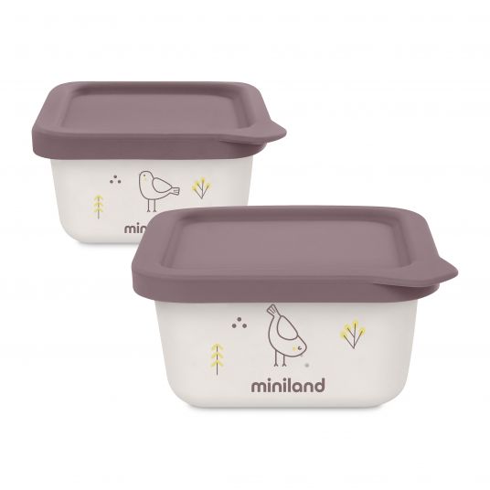 Miniland Aufbewahrungsbehälter 2er Pack naturset - eco friendly - Chick