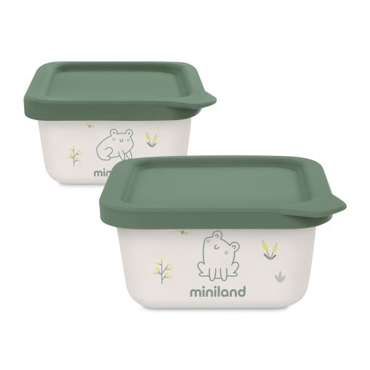 Miniland Aufbewahrungsbehälter 2er Pack naturset - eco friendly - Frog