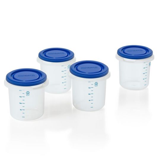 Miniland Confezione da 4 contenitori da 250 ml ciascuno - Blu