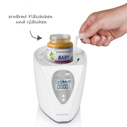 Miniland Baby Food Warmer & Sterilizer Warmy Advanced - Home & Car - Silver