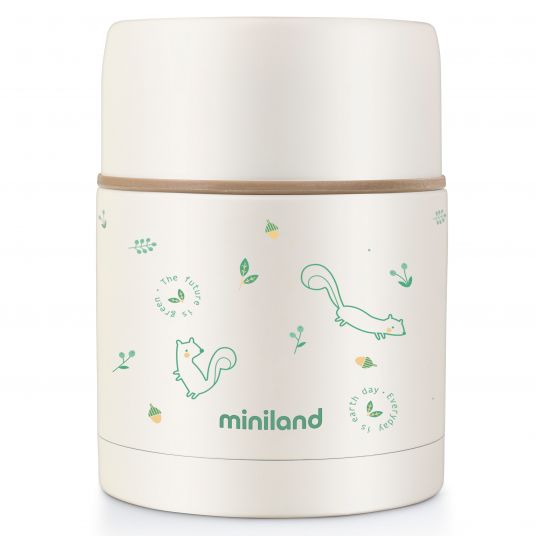 Miniland Stainless steel insulated box nature food thermos 600 ml - eco friendly chip
