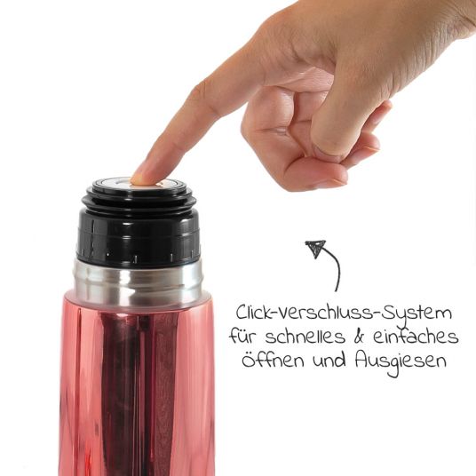 Miniland Edelstahl-Isolierflasche 2er Pack Deluxe Thermos - myBaby&me 500 ml - Rose