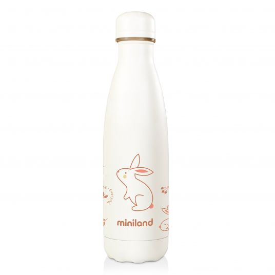 Miniland Edelstahl-Isolierflasche Natur Bottle 500 ml - eco friendly - Bunny