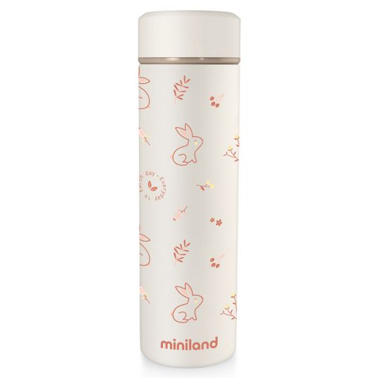 Miniland Stainless steel insulated bottle nature Thermos 450 ml - eco friendly Bunny