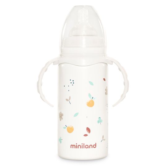 Miniland Biberon in acciaio inox Thermobaby 240 ml con tettarella in silicone - Valencia