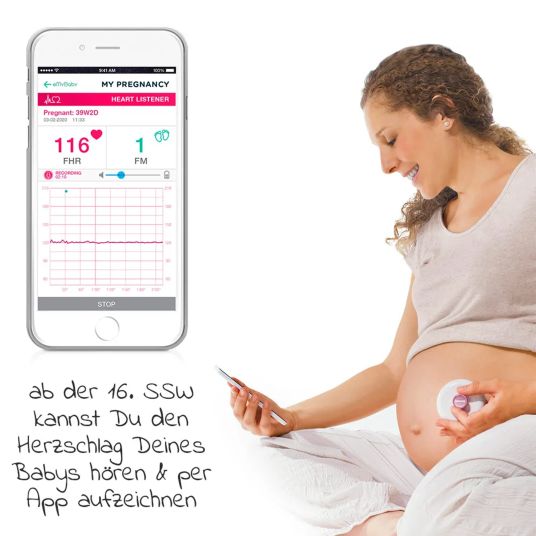 Miniland Herzschlag-Wiedergabegerät / Fetal-Doppler SweetBeat + GRATIS Ultraschall-Gel 250 ml - Mint