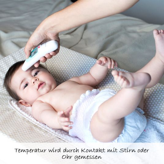 Miniland Infrarot-Fieberthermometer Baby Thermosense - für Ohr & Stirn - Türkis