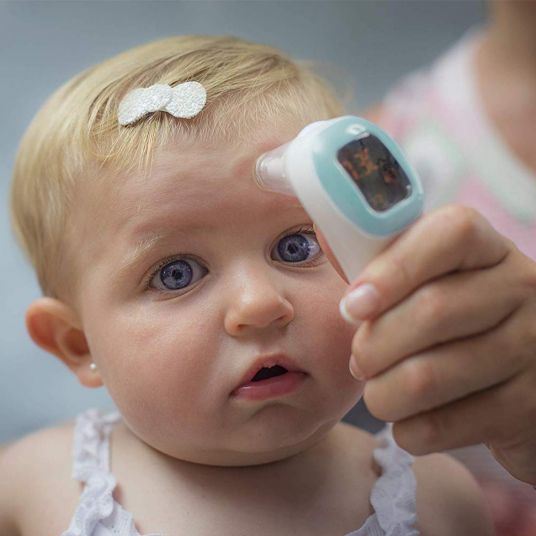 Miniland Termometro clinico a infrarossi Baby Thermotalk Plus - per orecchio e fronte - Turchese