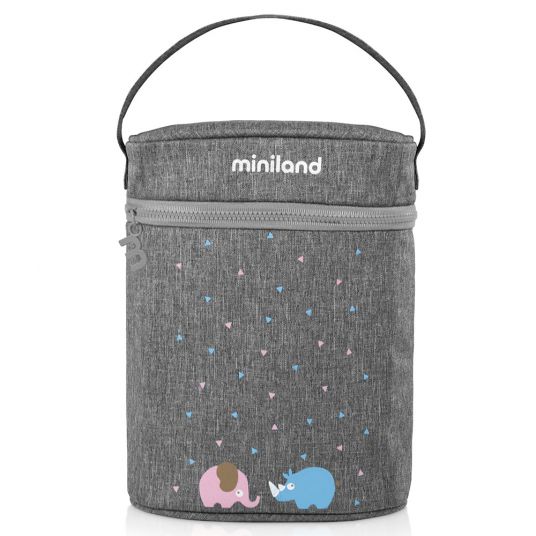 Miniland Insulated Bag Thermibag Double - for 2 Baby Bottles - Azure Rose