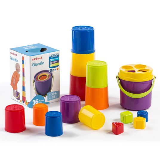 Kunststoff 10 teilig mit verschiedenen Motiven Stapelturm für Kinder NEU 