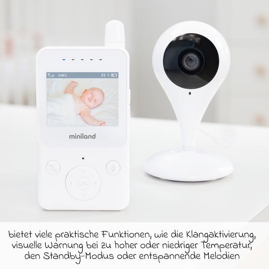 Miniland Video baby monitor Digimonitor with camera & 2.4 inch display