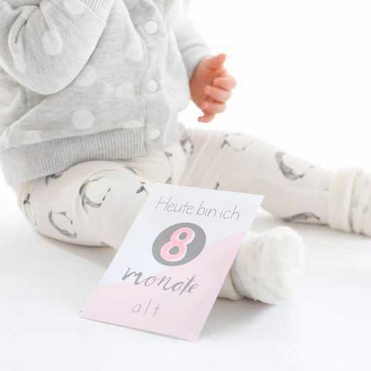 Mintkind Baby milestone cards - 26 cards - pink