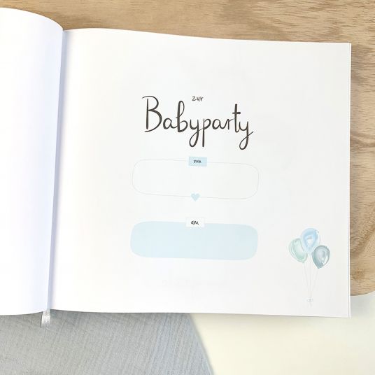 Mintkind Libro degli ospiti / Libro Baby Shower - My Baby Shower - Blu